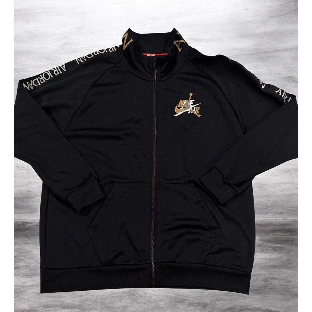 Air Jordan Jumpman Classic Track Jacket Sz XL Black Gold White CT9414-011